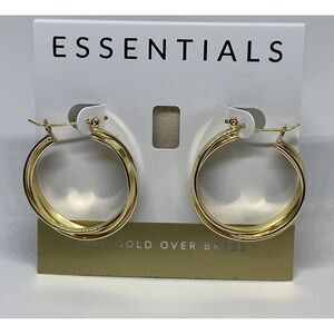 Essentials Small Multi-Ring Interlocked Silver Plate Earrings MSRP $50 CP214